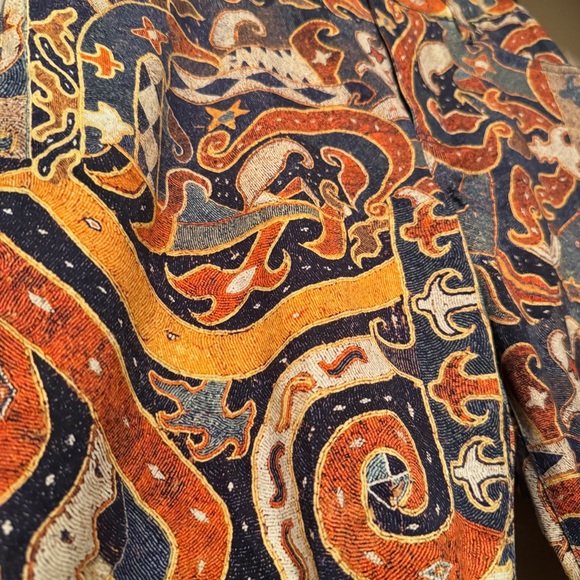 Peruvian Connection Paisley Red and Blue Pants Size 4 - Picture 5 of 8